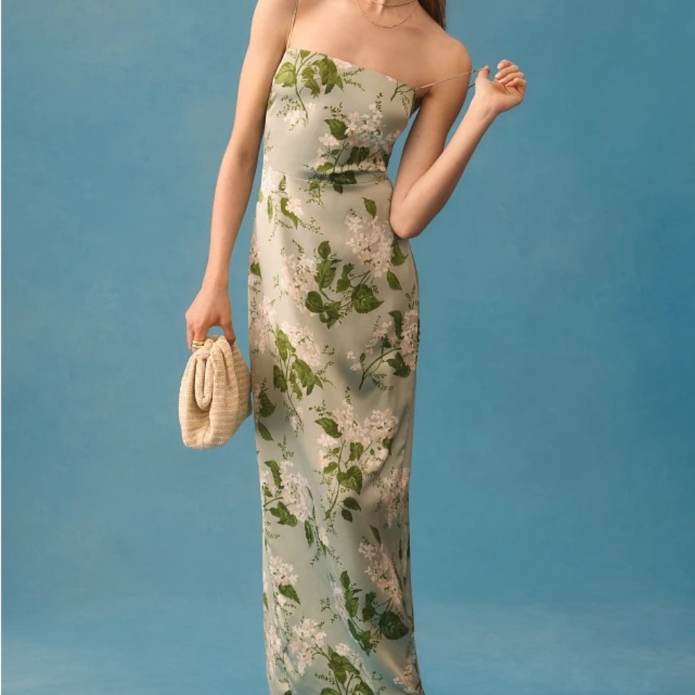 Reformation Frankie Floral Silk Dress